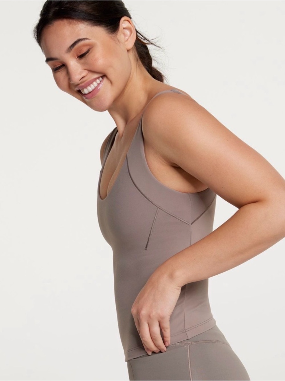 CALIA by Carrie Underwood Seamless Scoop Tank - Taupe